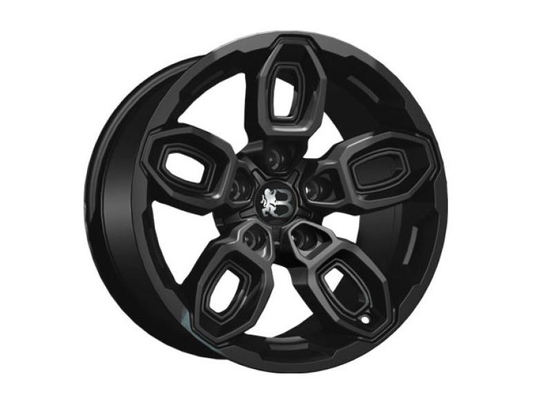 Alufelge 9x17 ET4 Bawarrion Bee, Schwarz Matt/Logo mit TÜV